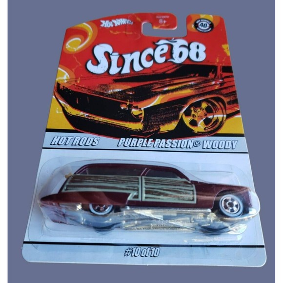 2008 Hot Wheels PURPLE PASSION WOODY Since 68 Hot Rods Metalflake Burgundy 1:64 - Picture 10 of 10
